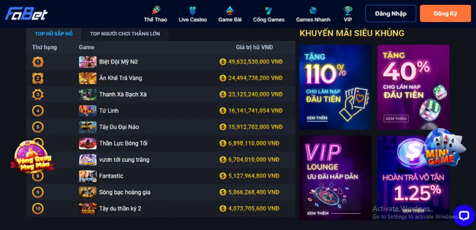 Các cấp độ VIP khác nhau của daga68 app android